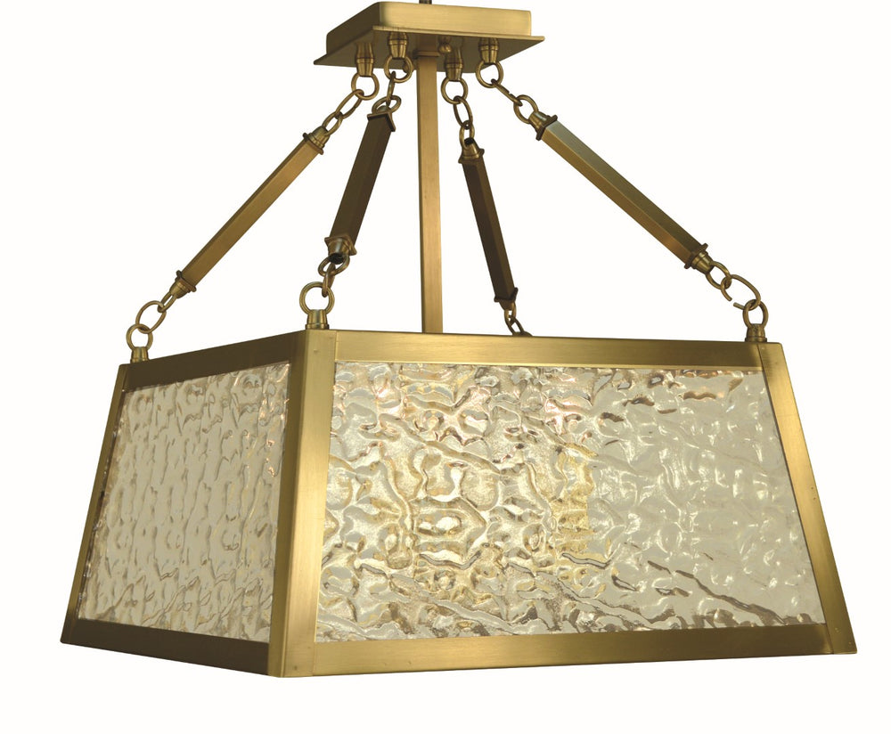 Framburg 4-light Brushed Brass Avery Semi-flush Ceiling Fixture With Martel Glass For Stylish Illumination Brushed Brass Metal 5897 Br