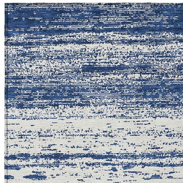 Homeroots 3' Black Ivory And Gray Striped Indoor Outdoor Area Rug - Stylish, Washable, And Stain Resistant! 3' X 5' Polyester 589704