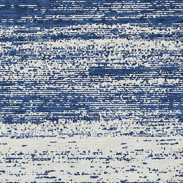 Homeroots 3' Black Ivory And Gray Striped Indoor Outdoor Area Rug - Stylish, Washable, And Stain Resistant! 8' X 10' Polyester 589707