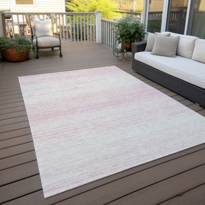 Homeroots 3' Black Ivory And Gray Striped Indoor Outdoor Area Rug - Stylish, Washable, And Stain Resistant! 5' X 8' Polyester 589711