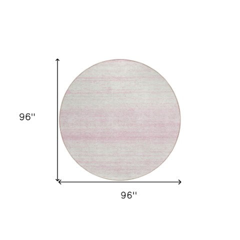 Homeroots 3' Black Ivory And Gray Striped Indoor Outdoor Area Rug - Stylish, Washable, And Stain Resistant! 8' Round Polyester 589712