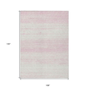 Homeroots 3' Black Ivory And Gray Striped Indoor Outdoor Area Rug - Stylish, Washable, And Stain Resistant! 9' X 12' Polyester 589714