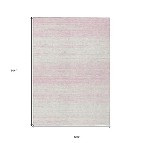 Homeroots 3' Black Ivory And Gray Striped Indoor Outdoor Area Rug - Stylish, Washable, And Stain Resistant! 9' X 12' Polyester 589714