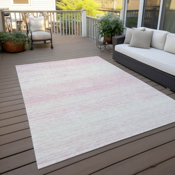Homeroots 3' Black Ivory And Gray Striped Indoor Outdoor Area Rug - Stylish, Washable, And Stain Resistant! 9' X 12' Polyester 589714
