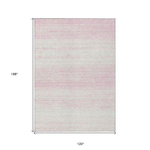 Homeroots 3' Black Ivory And Gray Striped Indoor Outdoor Area Rug - Stylish, Washable, And Stain Resistant! 10' X 14' Polyester 589715