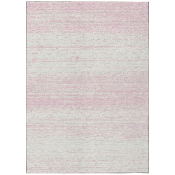 HomeRoots 5' Pink and Ivory Striped Area Rug – Durable, Machine-Washable, Versatile for Indoor and Outdoor Use 10' X 14' 589715