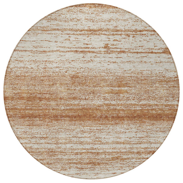 Homeroots 3' Black Ivory And Gray Striped Indoor Outdoor Area Rug - Stylish, Washable, And Stain Resistant! 8' Round Polyester 589718