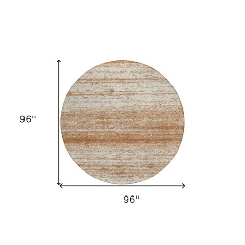 Homeroots 3' Black Ivory And Gray Striped Indoor Outdoor Area Rug - Stylish, Washable, And Stain Resistant! 8' Round Polyester 589718