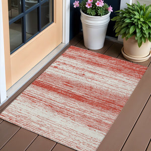 Homeroots 3' Black Ivory And Gray Striped Indoor Outdoor Area Rug - Stylish, Washable, And Stain Resistant! 3' X 5' Polyester 589722