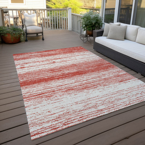 Homeroots 3' Black Ivory And Gray Striped Indoor Outdoor Area Rug - Stylish, Washable, And Stain Resistant! 3' X 5' Polyester 589722