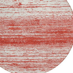 Homeroots 3' Black Ivory And Gray Striped Indoor Outdoor Area Rug - Stylish, Washable, And Stain Resistant! 8' Round Polyester 589724