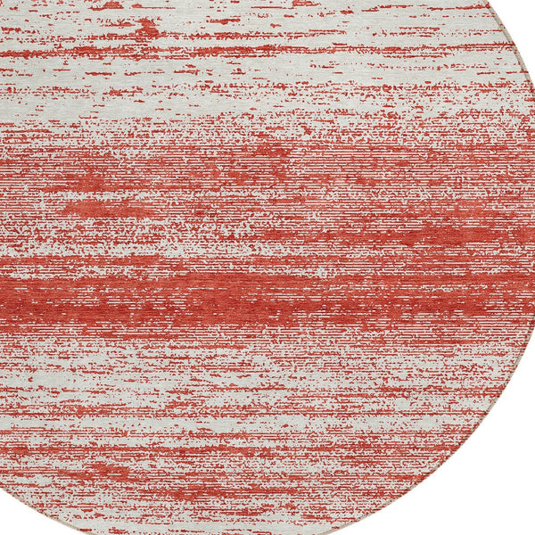 Homeroots 3' Black Ivory And Gray Striped Indoor Outdoor Area Rug - Stylish, Washable, And Stain Resistant! 8' Round Polyester 589724