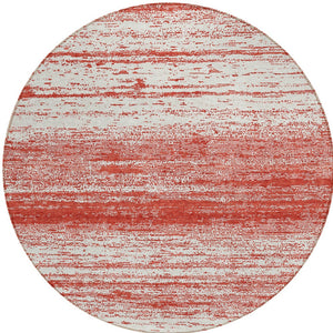 Homeroots 3' Black Ivory And Gray Striped Indoor Outdoor Area Rug - Stylish, Washable, And Stain Resistant! 8' Round Polyester 589724