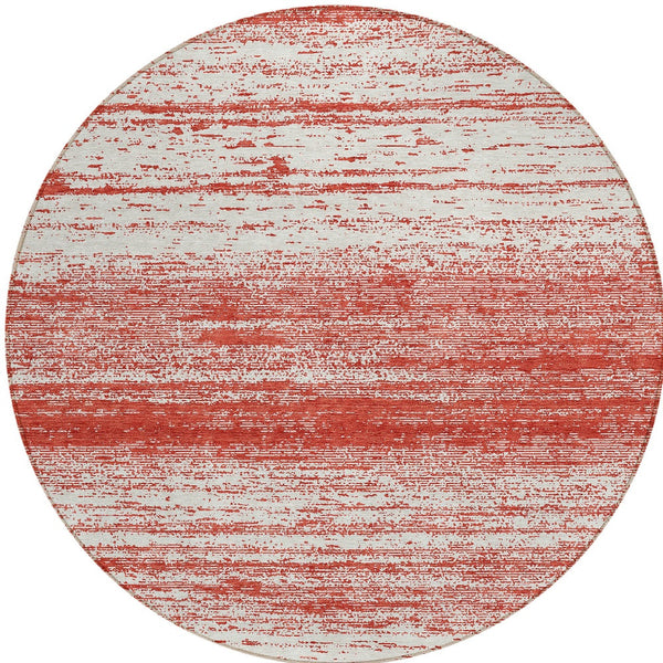 Homeroots 3' Black Ivory And Gray Striped Indoor Outdoor Area Rug - Stylish, Washable, And Stain Resistant! 8' Round Polyester 589724