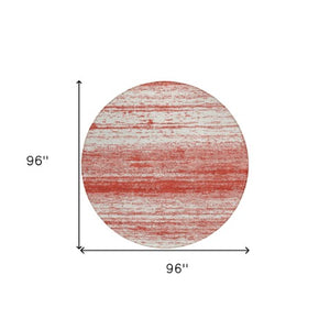 Homeroots 3' Black Ivory And Gray Striped Indoor Outdoor Area Rug - Stylish, Washable, And Stain Resistant! 8' Round Polyester 589724