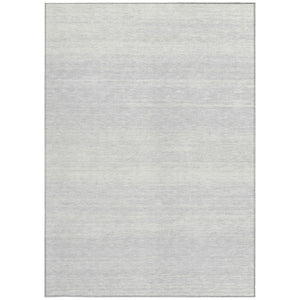 Homeroots 3' Black Ivory And Gray Striped Indoor Outdoor Area Rug - Stylish, Washable, And Stain Resistant! 5' X 8' Polyester 589729
