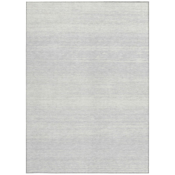 Homeroots 3' Black Ivory And Gray Striped Indoor Outdoor Area Rug - Stylish, Washable, And Stain Resistant! 5' X 8' Polyester 589729
