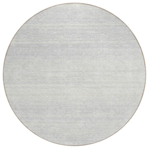 HomeRoots 5' Silver and Gray Striped Washable Area Rug - Stylish, Durable Design for Indoor and Outdoor Spaces 8' Round 589730