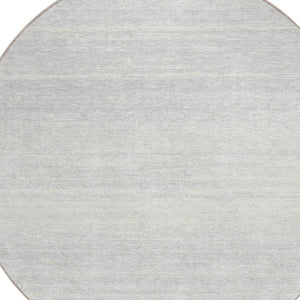Homeroots 3' Black Ivory And Gray Striped Indoor Outdoor Area Rug - Stylish, Washable, And Stain Resistant! 8' Round Polyester 589730