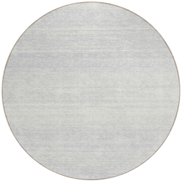 Homeroots 3' Black Ivory And Gray Striped Indoor Outdoor Area Rug - Stylish, Washable, And Stain Resistant! 8' Round Polyester 589730