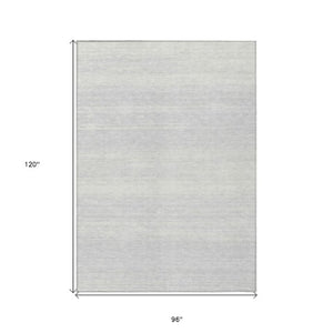 Homeroots 3' Black Ivory And Gray Striped Indoor Outdoor Area Rug - Stylish, Washable, And Stain Resistant! 8' X 10' Polyester 589731