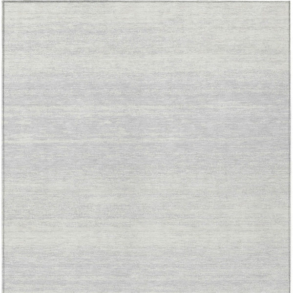 Homeroots 3' Black Ivory And Gray Striped Indoor Outdoor Area Rug - Stylish, Washable, And Stain Resistant! 10' X 14' Polyester 589733