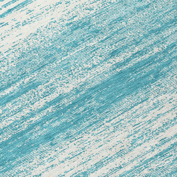 Homeroots 3' Black Ivory And Gray Striped Indoor Outdoor Area Rug - Stylish, Washable, And Stain Resistant! 8' Round Polyester 589736