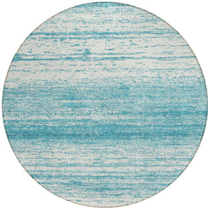 Homeroots 3' Black Ivory And Gray Striped Indoor Outdoor Area Rug - Stylish, Washable, And Stain Resistant! 8' Round Polyester 589736