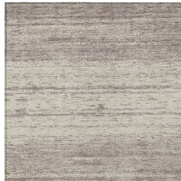 Homeroots 3' Black Ivory And Gray Striped Indoor Outdoor Area Rug - Stylish, Washable, And Stain Resistant! 3' X 5' Polyester 589740