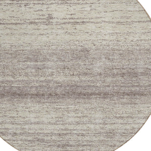 Homeroots 3' Black Ivory And Gray Striped Indoor Outdoor Area Rug - Stylish, Washable, And Stain Resistant! 8' Round Polyester 589742