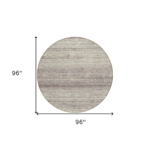 Homeroots 3' Black Ivory And Gray Striped Indoor Outdoor Area Rug - Stylish, Washable, And Stain Resistant! 8' Round Polyester 589742