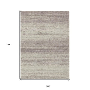 Homeroots 3' Black Ivory And Gray Striped Indoor Outdoor Area Rug - Stylish, Washable, And Stain Resistant! 9' X 12' Polyester 589744