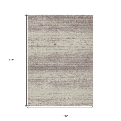 Homeroots 3' Black Ivory And Gray Striped Indoor Outdoor Area Rug - Stylish, Washable, And Stain Resistant! 9' X 12' Polyester 589744