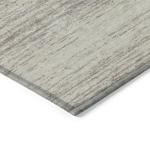 Homeroots 3' Black Ivory And Gray Striped Indoor Outdoor Area Rug - Stylish, Washable, And Stain Resistant! 9' X 12' Polyester 589744
