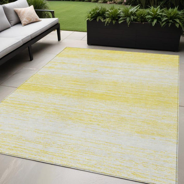 Homeroots 3' Black Ivory And Gray Striped Indoor Outdoor Area Rug - Stylish, Washable, And Stain Resistant! 5' X 8' Polyester 589747