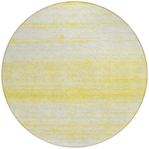 Homeroots 3' Black Ivory And Gray Striped Indoor Outdoor Area Rug - Stylish, Washable, And Stain Resistant! 8' Round Polyester 589748