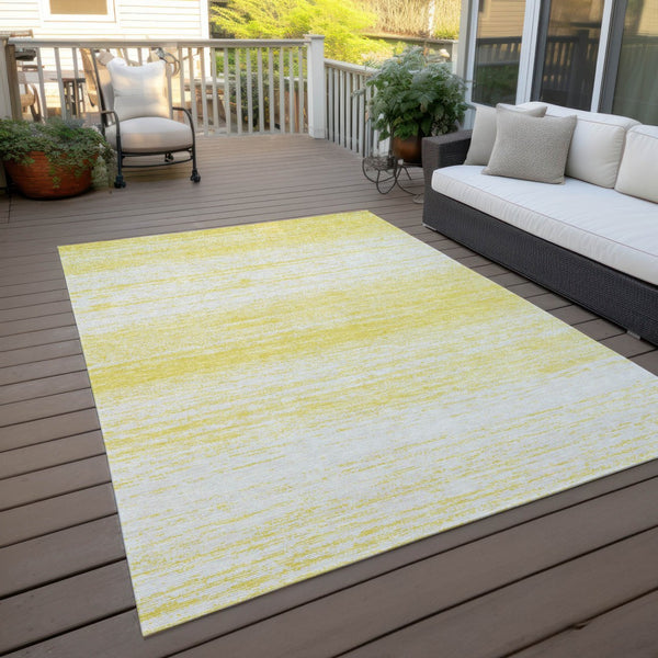 Homeroots 3' Black Ivory And Gray Striped Indoor Outdoor Area Rug - Stylish, Washable, And Stain Resistant! 10' X 14' Polyester 589751
