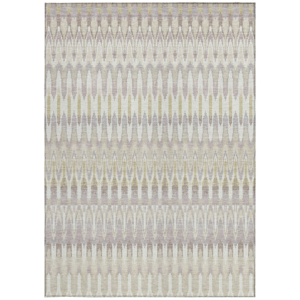 Homeroots 3' Beige Taupe And Gold Southwestern Indoor Outdoor Area Rug - Durable, Washable, Stylish Decor 3' X 5' Polyester 589752