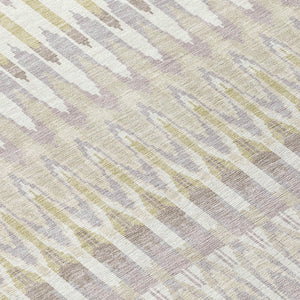 Homeroots 3' Beige Taupe And Gold Southwestern Indoor Outdoor Area Rug - Durable, Washable, Stylish Decor 5' X 8' Polyester 589753