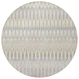 Homeroots 3' Beige Taupe And Gold Southwestern Indoor Outdoor Area Rug - Durable, Washable, Stylish Decor 8' Round Polyester 589754