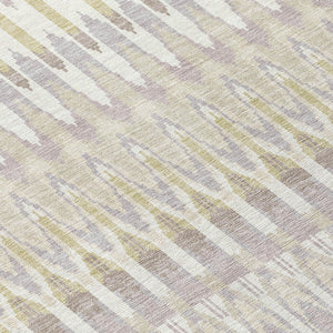 Homeroots 3' Beige Taupe And Gold Southwestern Indoor Outdoor Area Rug - Durable, Washable, Stylish Decor 8' Round Polyester 589754