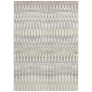 Homeroots 3' Beige Taupe And Gold Southwestern Indoor Outdoor Area Rug - Durable, Washable, Stylish Decor 8' X 10' Polyester 589755