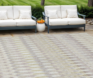 Homeroots 3' Beige Taupe And Gold Southwestern Indoor Outdoor Area Rug - Durable, Washable, Stylish Decor 8' X 10' Polyester 589755