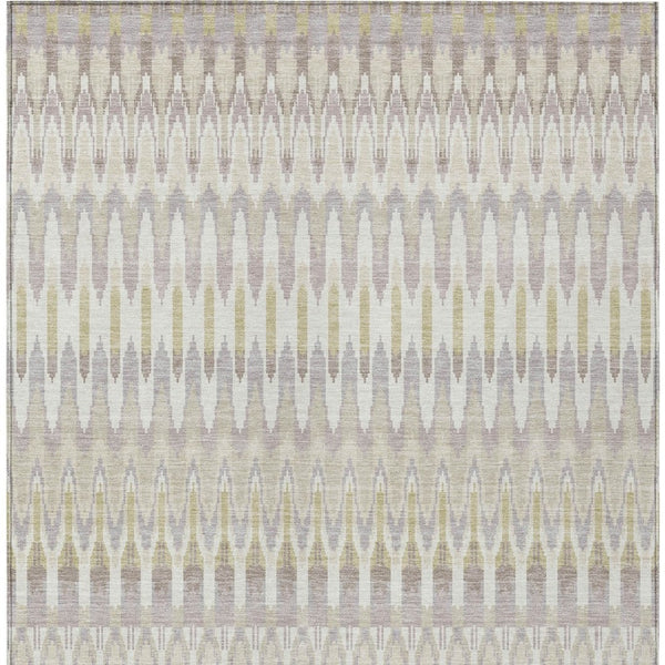 Homeroots 3' Beige Taupe And Gold Southwestern Indoor Outdoor Area Rug - Durable, Washable, Stylish Decor 9' X 12' Polyester 589756