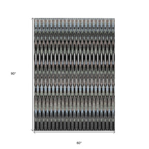 Homeroots 3' Beige Taupe And Gold Southwestern Indoor Outdoor Area Rug - Durable, Washable, Stylish Decor 5' X 8' Polyester 589759