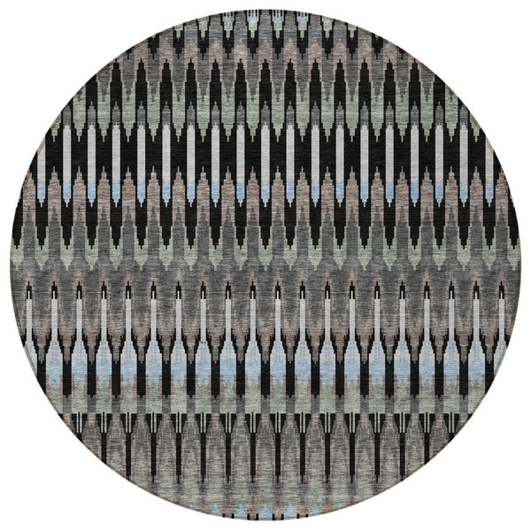 Homeroots 3' Beige Taupe And Gold Southwestern Indoor Outdoor Area Rug - Durable, Washable, Stylish Decor 8' Round Polyester 589760