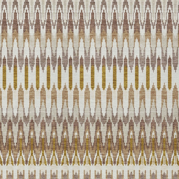 Homeroots 3' Beige Taupe And Gold Southwestern Indoor Outdoor Area Rug - Durable, Washable, Stylish Decor 3' X 5' Polyester 589764
