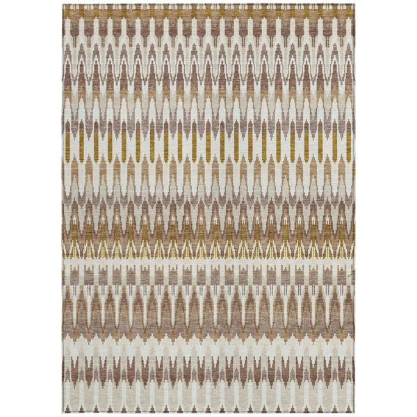 Homeroots 3' Beige Taupe And Gold Southwestern Indoor Outdoor Area Rug - Durable, Washable, Stylish Decor 3' X 5' Polyester 589764