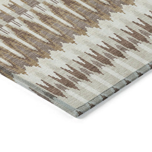 Homeroots 3' Beige Taupe And Gold Southwestern Indoor Outdoor Area Rug - Durable, Washable, Stylish Decor 8' X 10' Polyester 589767