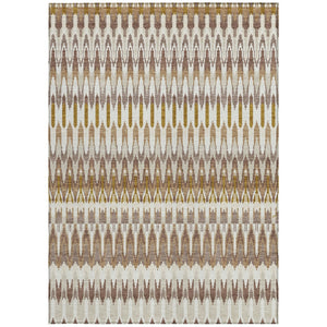 Homeroots 3' Beige Taupe And Gold Southwestern Indoor Outdoor Area Rug - Durable, Washable, Stylish Decor 8' X 10' Polyester 589767